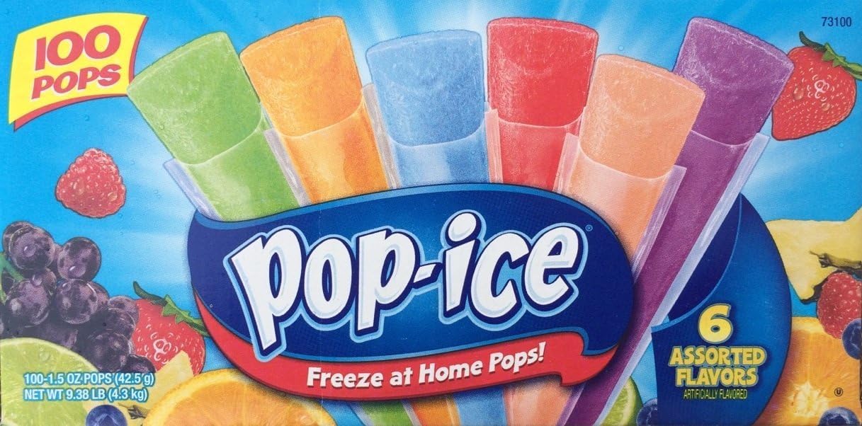 Pop Ice Assorted Flavors, 100Count Amazon.ca Grocery