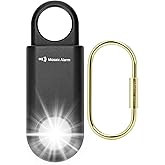 135dB Rechargeable Personal Safety Alarm Strobe Light Flashlight Keychain Siren for Women, Girls, College, School Students Em
