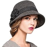 Maitose™ Women's Wool Felt Flowers Church Bowler Hats