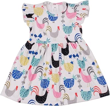pics Chicken Print Dress qliyang girls chicken flutter sleeve dress birthday party flower baby girl dress