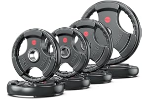 XDDIAS Rubber Weight Plates for Barbell, 2-Inch Olympic Grip Plate for Strength Training, Weightlifting and Bodybuilding in Home & Gym, Solid Cast Iron Weight Plates Pair and Sets