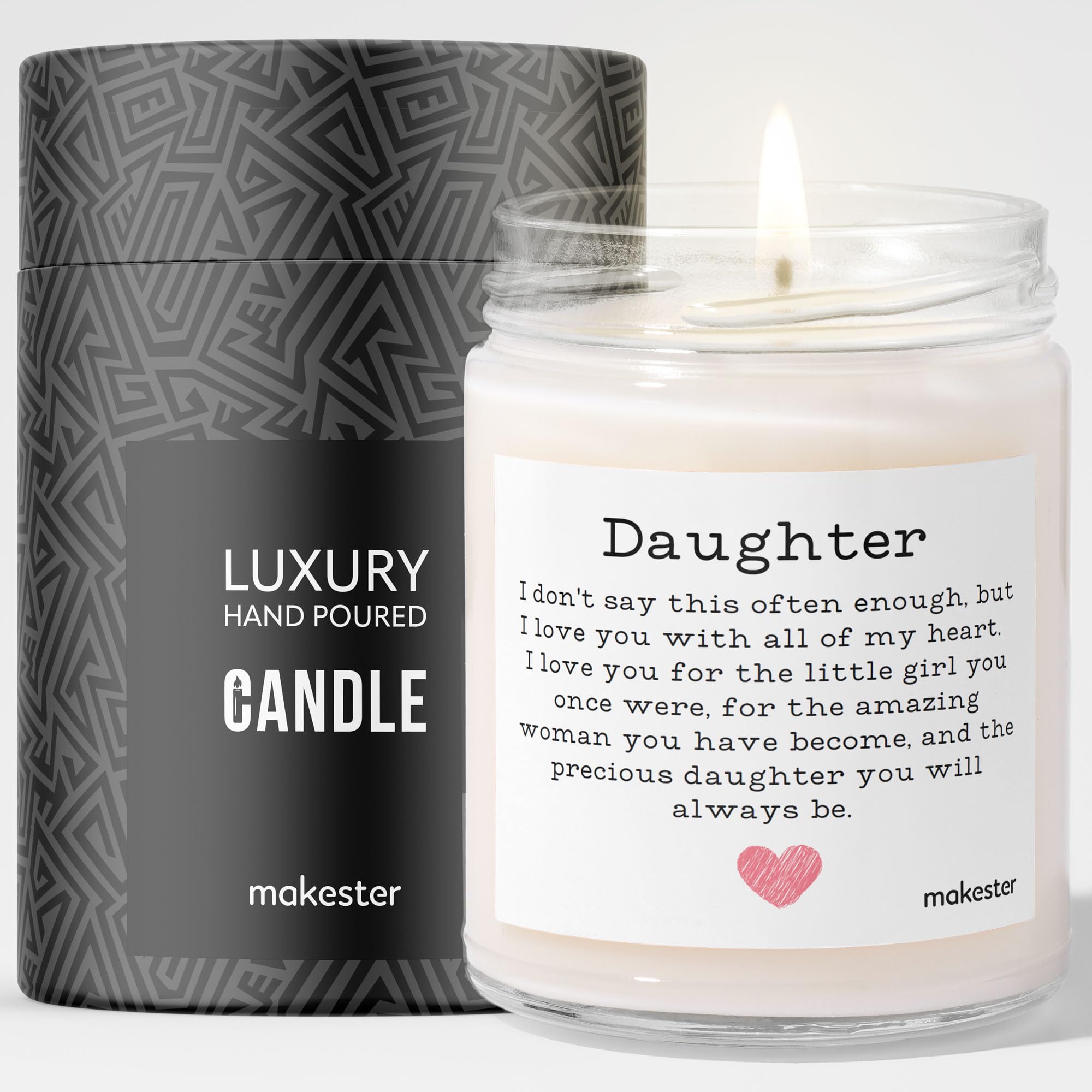 Daughter Gifts - Luxury Soy Wax Candle - Vanilla, Jasmine, Sugared Almond - Makester