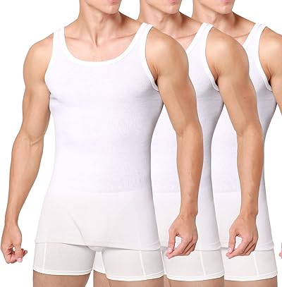 Unterhemd Herren 3/5er Pack Tank Top Baumwolle Männer Schwarz Weiss Mehrfarbig