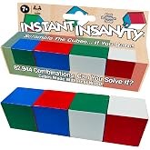 Instant Insanity Wood, Brain Teaser Puzzle, by Winning Moves Games USA | High Quality Wood Cubes, 82,944 Combinations, 1 Player