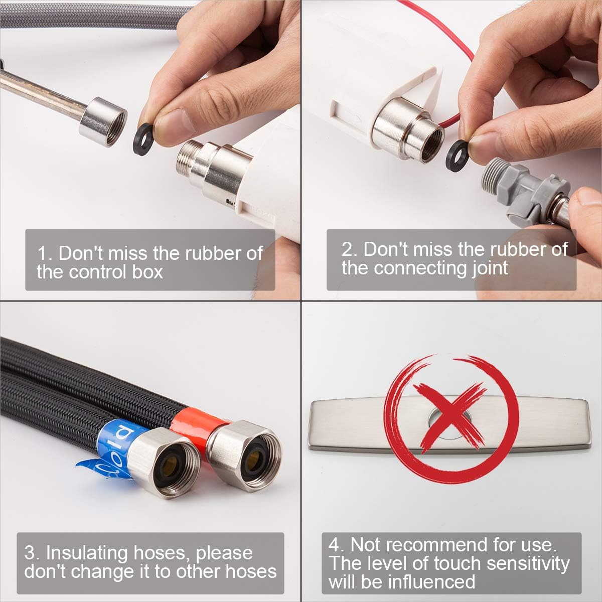 GAPPO Touch Kitchen Faucet with Pull Down Sprayer, Single Handle Smart Kitchen Sink Faucets with Pull Out Sprayer, Stainless Steel Touch Activated Faucet, Brushed Nickel - - 