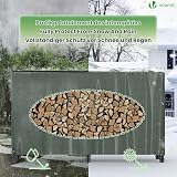 VOUNOT Firewood Log Rack with Waterproof Cover, 200x115x40 cm, Green view 3