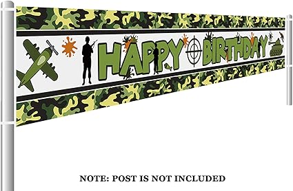 Amazon Com Large Camo Happy Birthday Sign Banner Camouflage