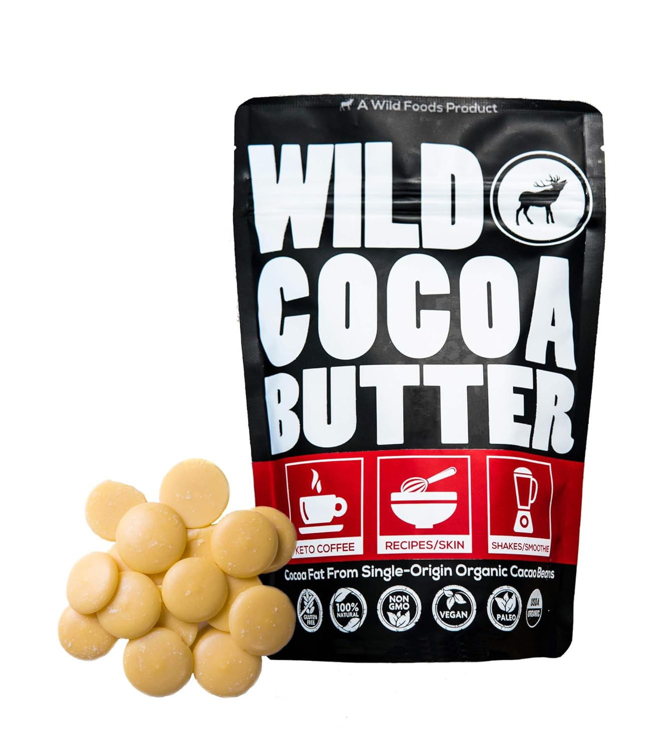 Raw Organic Cocoa Butter Wafers from Peru | Unrefined, Non-Deodorized, Food Grade, Plant-Based, Paleo, Vegan Body Butter - Great for DIY Recipes, Baking, Keto Coffee, Skincare and Haircare (16 oz) : Beauty