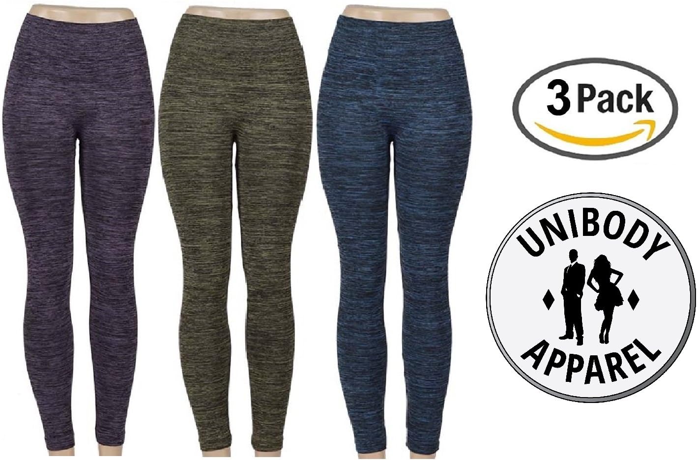 Unibody Apparel Fleece Lined Space Dye 2 Tone Leggings – Available In Plus Size