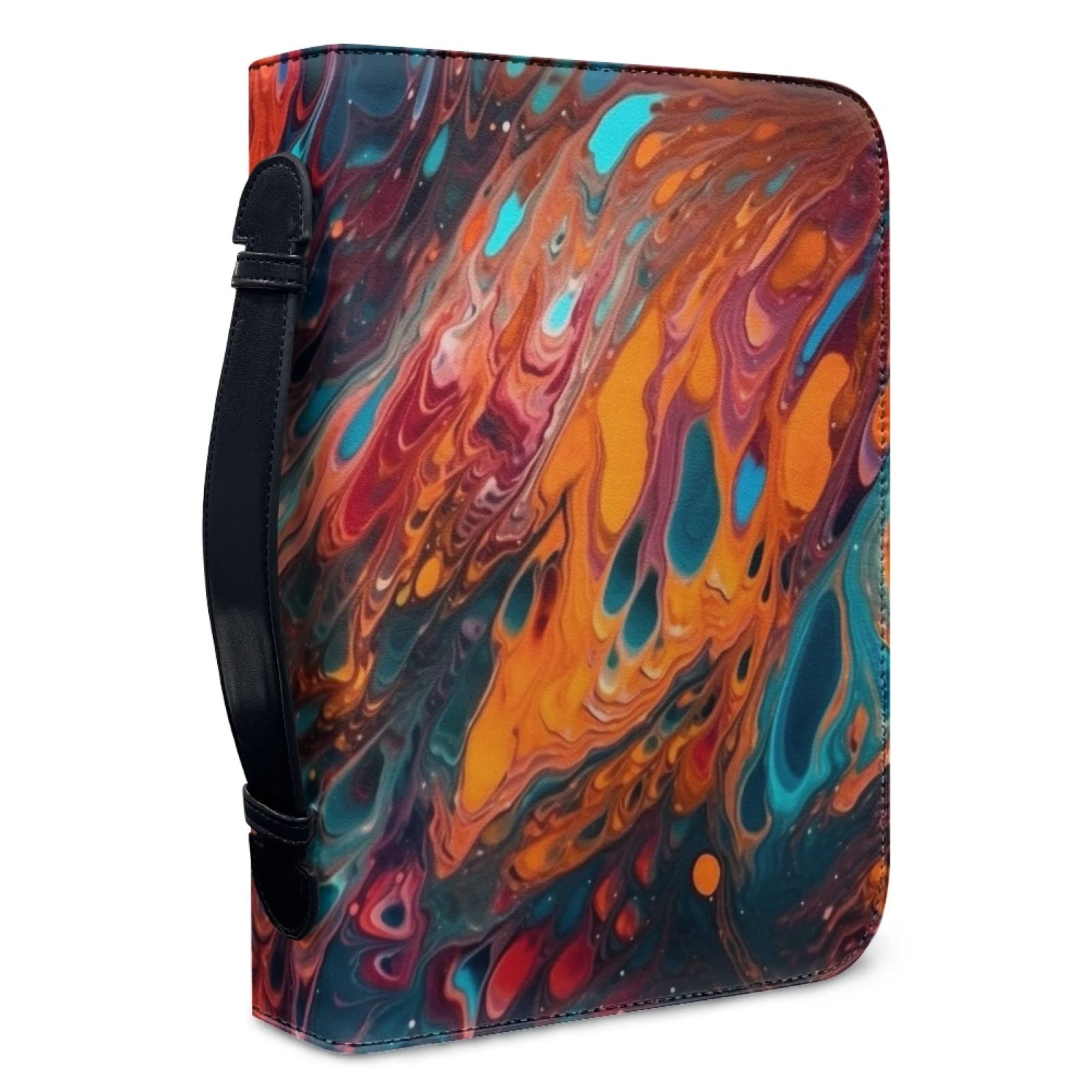 Kuiaobaty Fluid Art Bible Cover Case with a Bookmark, Colorful Book Sleeve Protector Pouch for Notebook,Novel, Faux Leather, Large