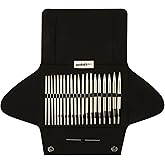 skacel by addi addiClick Turbo Interchangeable Needle Set, Plated Brass | Swap tips in seconds with a secure click-lock; one set covers every needle size and cord length for any project.