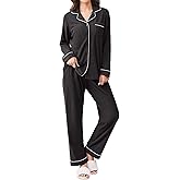 Ekouaer Women's Fleece Pajama Sets Long Sleeve Button Down Two-piece Sleepwear Soft Lounge Set