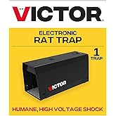 Victor Electronic Rat Trap 1-Pack, Indoor Humane Electric Rodent Killer | LED Battery Indicators, No Touch No See Design, Kills up to 35 Rats per 4 AA Battery Set