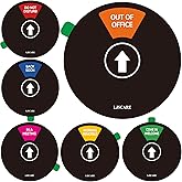 Office Door Sign, Do Not Disturb/Come in Welcome/Out of Office/In a Meeting/Back Soon/Working Remotely 6 Options, LJSCARE Privacy Door Sign 6 inch (Black)