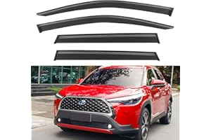 YQAUTEC Window Visors Rain Guards Compatible with Toyota Corolla Cross 2022 2023 2024, Window Wind Deflectors Vent Shades for 22 23 24 Corolla Cross L LE XLE