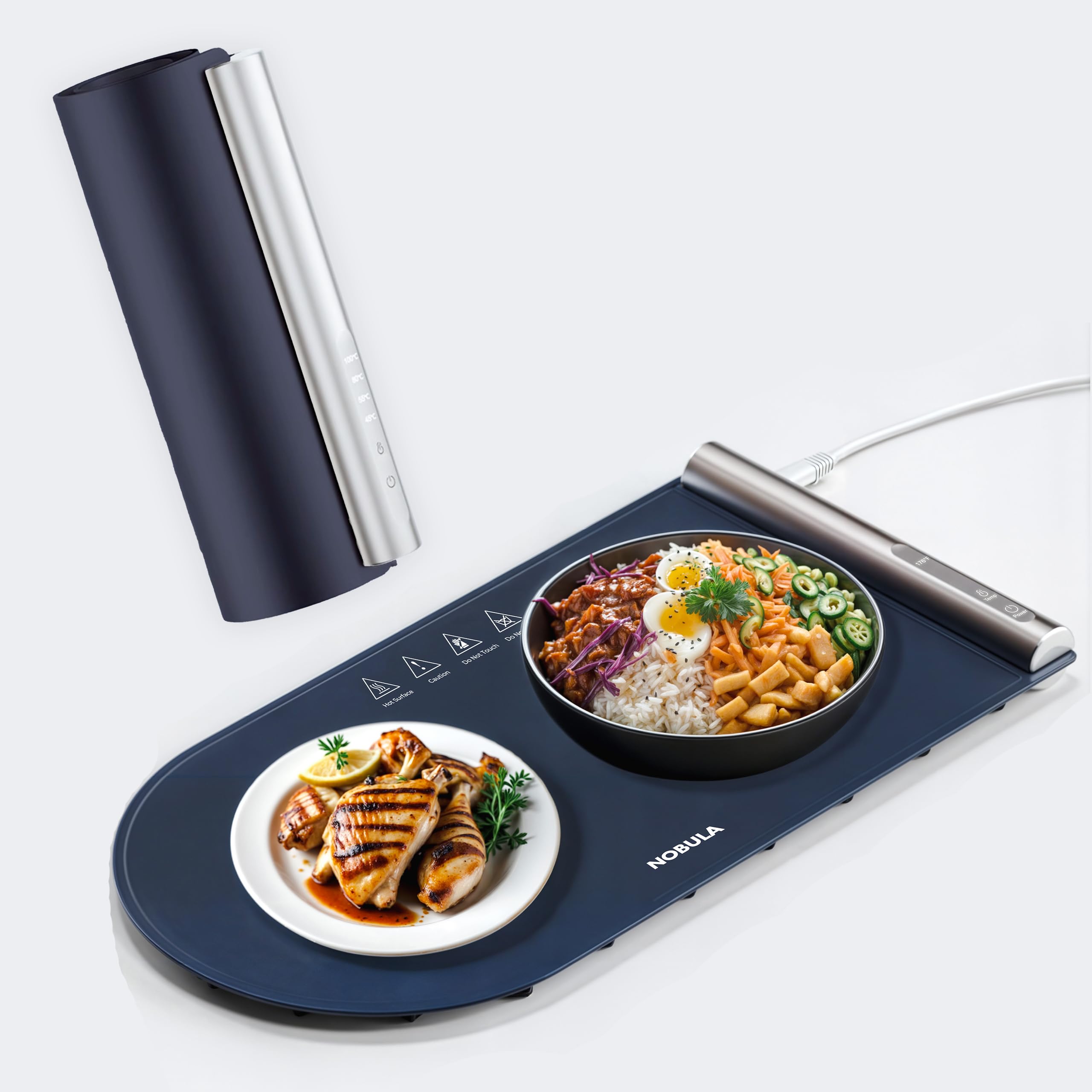 Photo 1 of Electric Food Warming Tray by Nobula – Heating Mat for Kitchen & Office with 4 Adjustable Temperatures & Timers – Warming Pad for Countertop, Buffet, Parties – Perfect for Warming Coffee and Meals