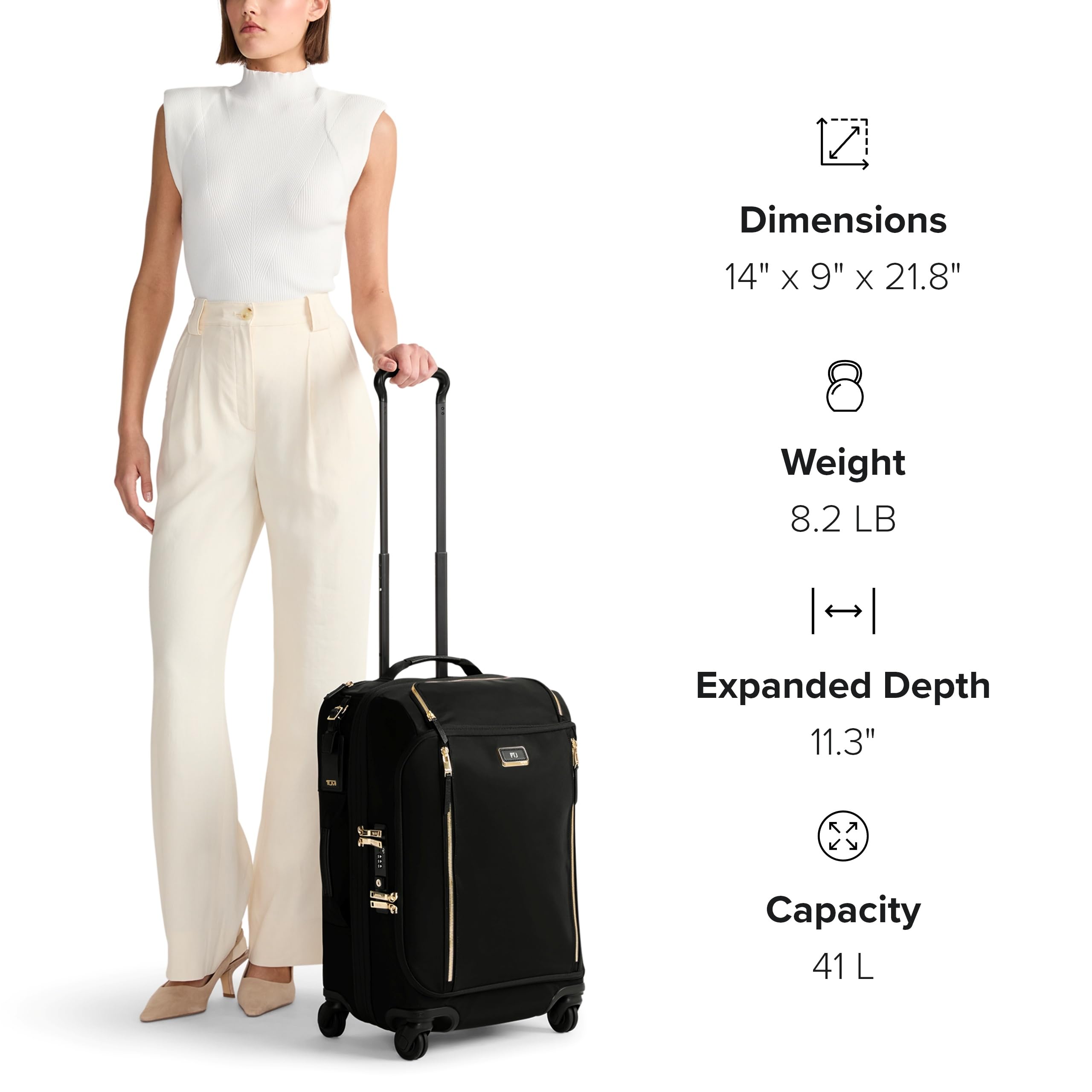 TUMI Voyageur Leger 4 Wheeled Luggage - Women's Lightweight and Spacious, Sleek Silhouette, Durable Premium Suitcase - 21.8