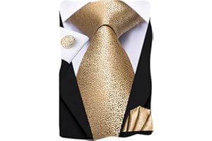 Dubulle Mens Tie Set Solid Paisley Silk Striped Necktie for Men with Cufflinks Tie and Pocket Square