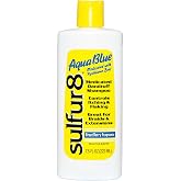 SULFUR8 Aqua Blue Medicated Dandruff Shampoo 7.5 oz &ndash; Medicated Anti-Dandruff Scalp Itch &amp; Flake Control with Pyrithione Zinc, Nourishing &amp; Refreshing Berry Scent for All Hair Types
