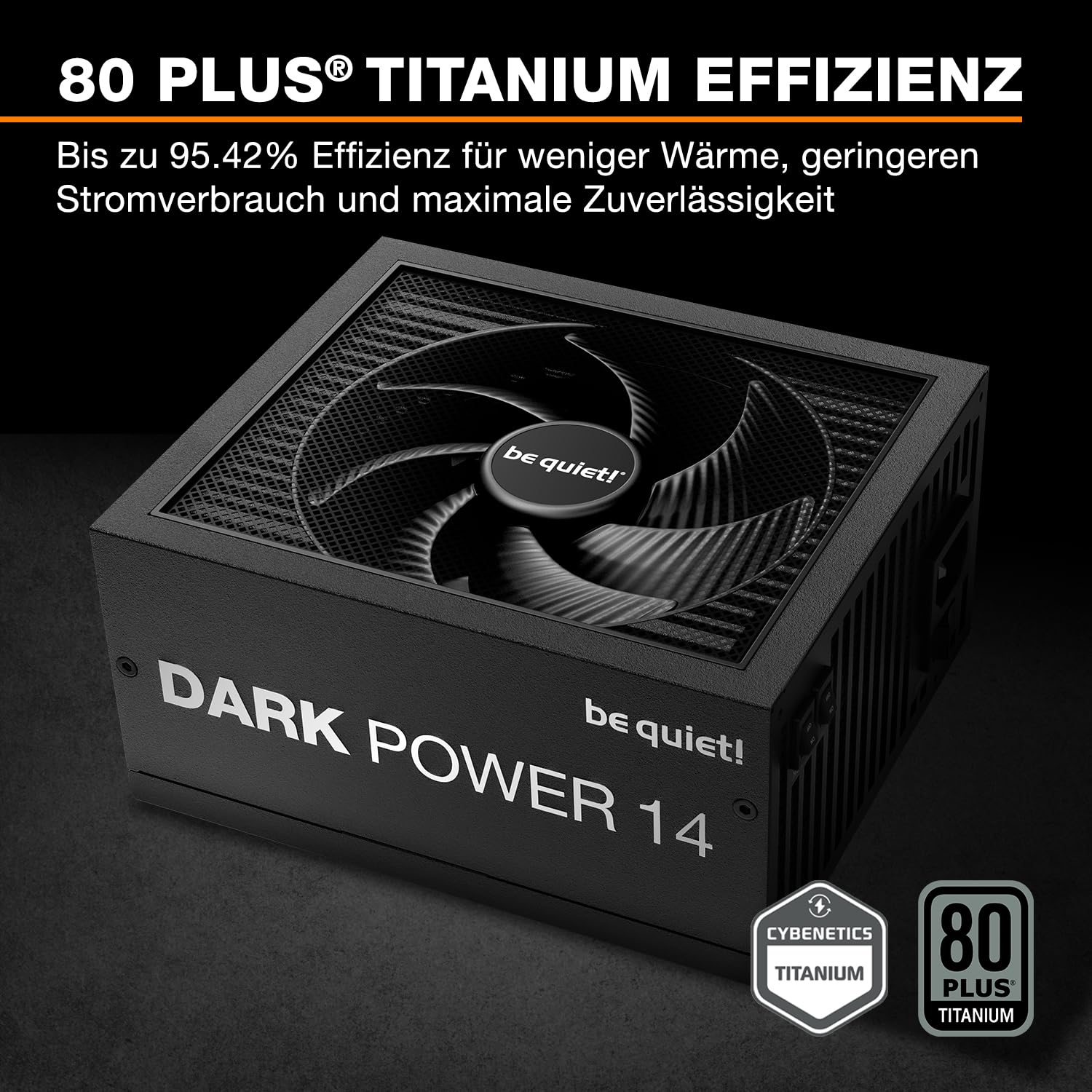be quiet! Dark Power 14 1200W, ATX 3.1, 80 PLUS® Titanium, modulares Netzteil, Aktive und semi-passive Kühlung, PCIe 5.1, PCIe 5.0 & PCIe 4.0 Grafikkarten, 12V-2x6 Kabel enthalten, Silent Wings-Lüfter 2