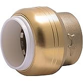 SharkBite 3/4 Inch PVC Cap, Push to Connect Brass Plumbing Fitting, PVC Pipe, UIP518A