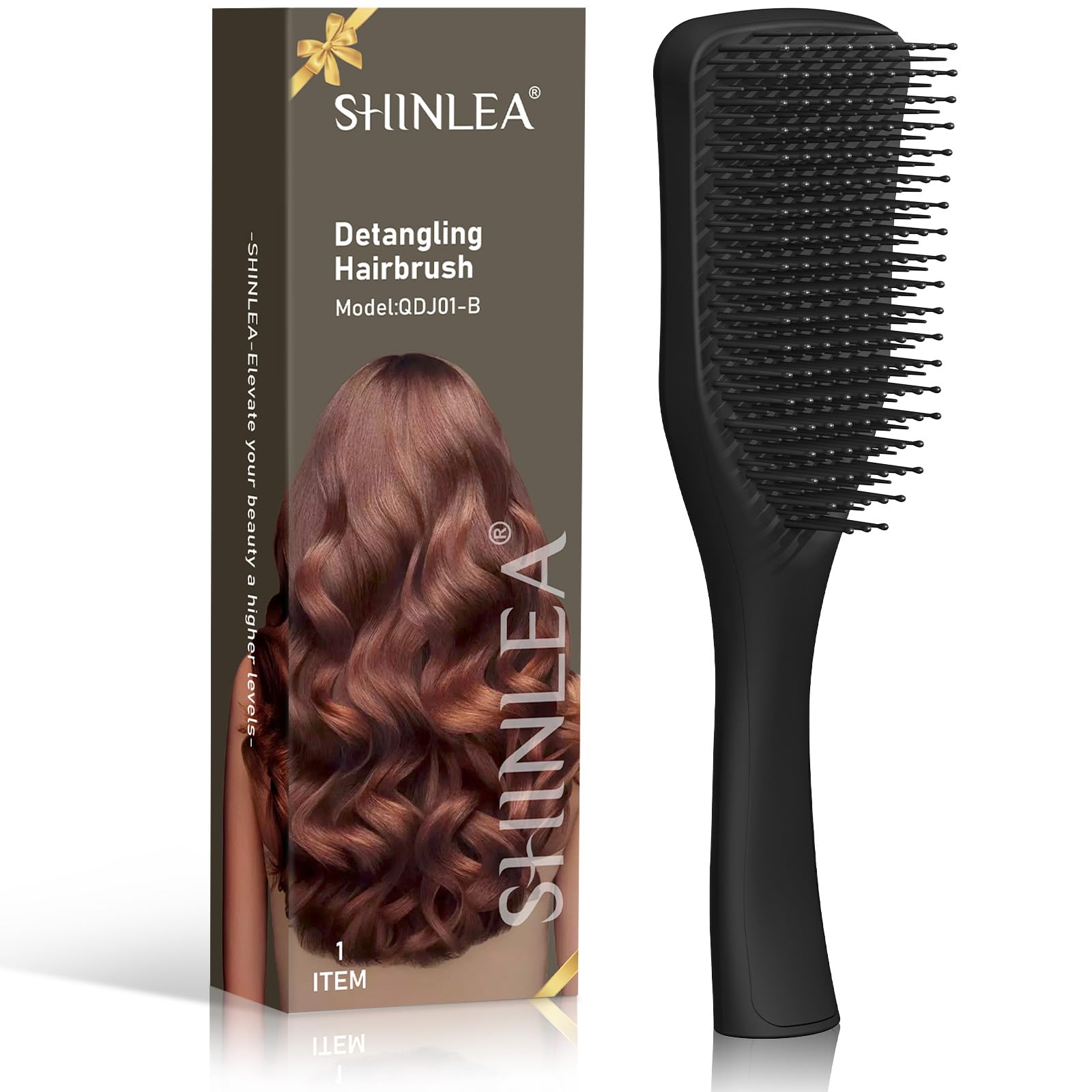 SHINLEA Ultimate Detangler Hair Brush, Anti Breakage Hair Brush for Wet and Dry Hair, Reduces Breakage, Eliminates Knots, Two-Tiered Teeth for Gentle Detangling