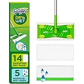 Swiffer Sweeper 2-in-1 Dry + Wet Floor Mopping and Sweeping Kit, Multi-Surface Kit for Floor Cleaning, Kit Includes 1 Sweeper
