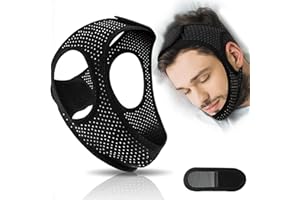 GNAYE Sleep Apnea Devices丨Comfortable Chin Strap for Sleeping - Improve Sleep Quality, Simple & Adjustable Design for Men and Women (21 Inch, Black)