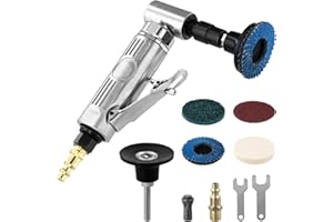 QWORK® Compressed Air Angle Die Grinder - 1/4" 90 Degree Mini Angle Grinder Air Sander Tool for Precision Polishing & Grindin