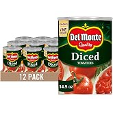 Del Monte Canned Diced Tomatoes with Natural Sea Salt, 14.5 Ounce (Pack of 12)