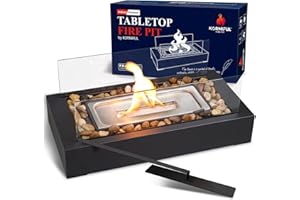 KORNIFUL Table Fire with Decorated Pebbles,Table Lantern with Flame Effects for Patio, Livingroom, Decorations to Bring Cozy Atmosphere, Amazing Gift for Housewarming, Parties & Weddings