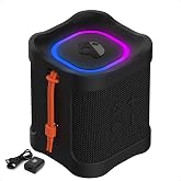 Skullcandy Terrain Mini 2 Bluetooth Speaker, IPX7, 14-Hour Battery | Water-Resistant, Multi-Link up to 99 Speakers, Lightweight, Portable, LED Light Show, Rechargeable Battery, Carry Strap