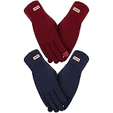 Loiyadn Winter Gloves Women, Touchscreen Warm Lining Glove, Elastic Knitted Gloves for Women Men