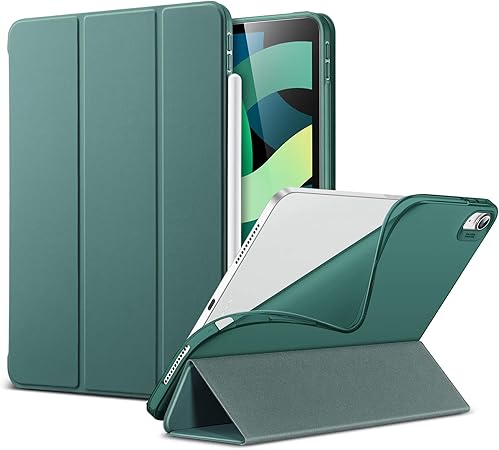 Amazon Com Esr Slim Smart Case For Ipad Air 4 2020 10 9 Inch Auto Sleep Wake Cover Viewing Typing Stand Modes Flexible Tpu Back Rebound Series Forest Green Computers Accessories