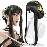 Anime Black Cosplay Wig - Straight Cute Wig for Costume, Halloween, Comic Party - Wig Cap Included