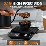 Bemece Digital Coffee Scale with Timer 0.1g-3000g Large LED Display USB-C view 3