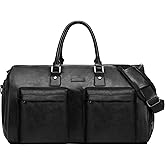 Leather Garment Bag for Travel, Modoker Carry On Suit Carrier Travel Bag with Shoulder Strap/Multiple Pockets - Ideal for Business Trips & Weekend Getaways - The Garment Duffel Bag for Traveling Men