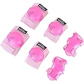 BOSONER Kids/Youth Knee Pads Elbow Pads Wrist Guards Set for 3-15 Years, Child Protective Gear Set for Roller Skates, Cycling, BMX Bike, Skateboard, Inline Skating, Scooter Riding Sports…