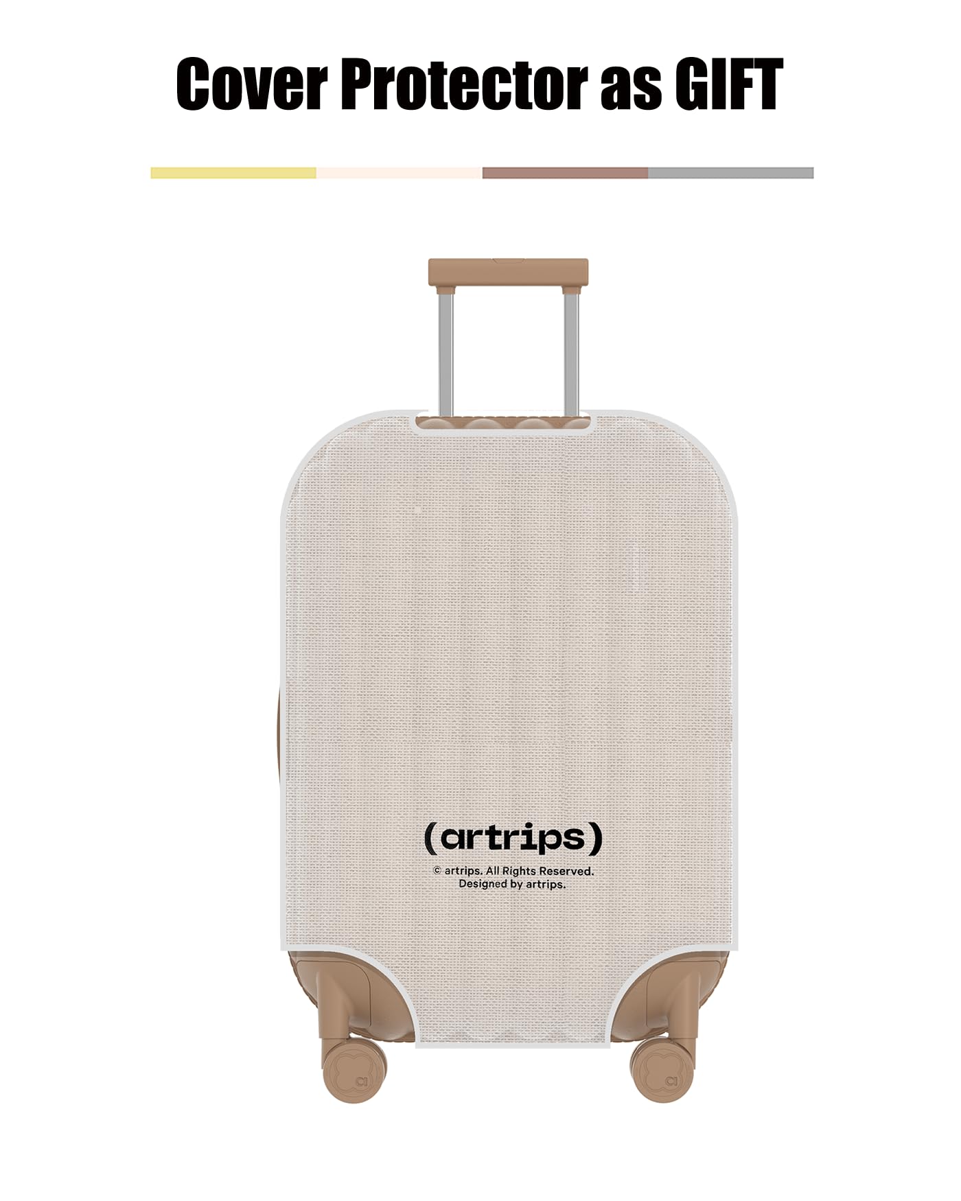 artrips Checked Luggage 24 inch,Medium Suitcase with 8 Spinner Wheels,PC Lightweight Hardside Luggage,Bread Design,TSA Lock,Brown,Checked-Medium 24-Inch,60L