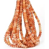 ICAI Beads 5x8mm Natural Rondelle Spacer Loose Beads for Jewelry Making DIY Crafts Design 1 Strand 15" APPR (Red Aventurine)