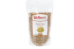 WELLNES PREMIUM NATURAL FOODS Wellness Fennel Seeds 13.40 oz (380 g) - Aromatic Spice for Cooking, Baking & Tea - Whole Fennel Seeds in Resealable Bag for Freshness - Bulk Size for Home or Restaurant Use