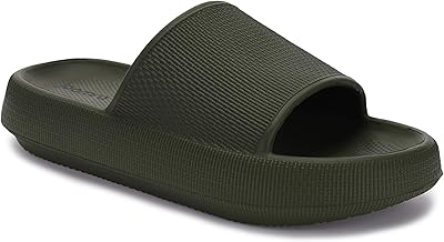 Joomra Pillow Slippers for Women and Men Non Slip Quick Drying Shower Slides Bathroom Sandals | Ultra Cushion | Thick Sole