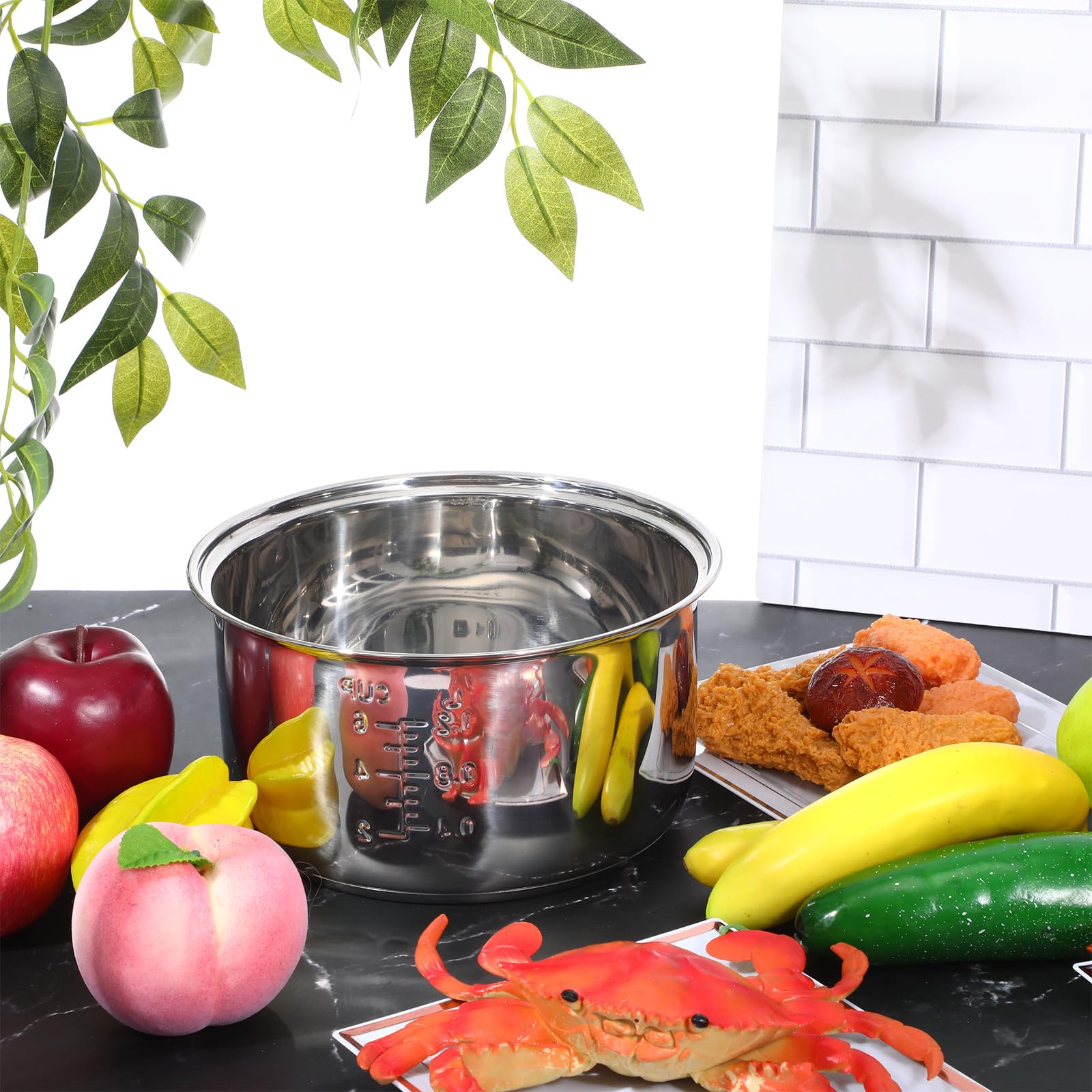 Baderke 304 Stainless Steel Inner Pot Compatible with Zojirushi NS-TSC10 and Tiger JBV-A10U Rice Multi-cooker (5.5 Cups) 3L Inner Bowl Replacement Pot Rice Cooker Stainless Steel