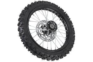 Dirt Bike Front Wheel Rim Tire Replacement Kit, 14 Inch, 60/100-14 2.5-14 Tire with Inner Tube