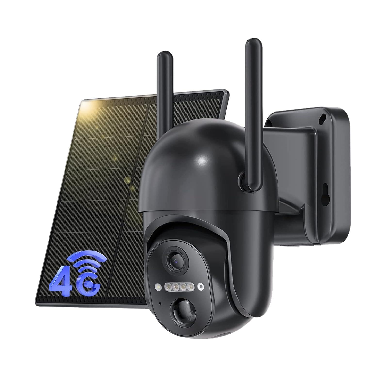 NUASI 4G LTE Security Camera Outdoor Wireless with SIM Card, No WIFI Security Camera Outdoor, Solar Wireless CCTV Camera with PIR Motion Detection, 2K HD PTZ Night Vision, IP66