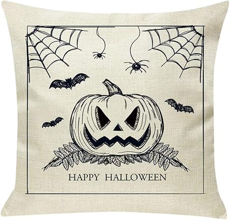 Amazon Co Jp dshop枕カバー 18 18インチ レトロな文字 パンプキン 魔女 スロークッションカバー ハッピーハロウィン 枕カバー 18 18 d Ts03 ホーム キッチン