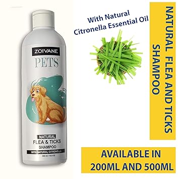 Zoivane's Natural Flea and Tick Shampoo with Natural Citronella, 500ml