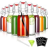 12oz Swing Top Glass Bottles 10 Pack Flip Top Beer Brewing Bottle with Stopper for Home Brewing 2nd Fermentation,Kombucha,Kefir,Vanilla Extract,Juice,Tea,Beverages,Soda,Oil,Vinegar,Limoncello,Wine