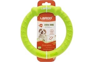 LaRoo Dog Flying Ring Toys, Floating Flying Disc ABS Durable Interactive Chew Toys for Training Outdoor Playing Puppy Medium Large Dogs (Small Green/18cm)