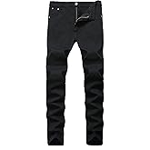 Qazel Vorrlon Men's Blue Skinny Jeans Stretch Washed Slim Fit Pencil Pants